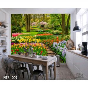 WALLPAPER TAMAN BUNGA 3D CUSTOM - Wallpaper taman bunga paris