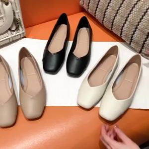 MIFEI | Genuine Leather Loafer Flat Shoes For Mothers Soft Sole