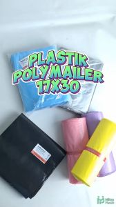 Plastik Polymailer 17x30 cm isi 100 pcs Packing Online Shop Hitam Silver Pink Kuning Ungu Biru Kantong Lem Seal Amplop 17 x 30