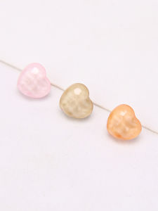 Delicate Macaron Color Heart Shaped Shirt Buttons Cute Dress Fasteners Childrens Clothing Accessories Metal Resin Material