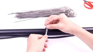 100PCS Stainless Steel Multifunctional Metal Cable Ties Self-Locking Exhaust Wrap Metal Zip Ties