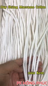 Dây thừng Macrame Cotton dây thừng trang trí màu kem màu ngà nhiều kích cỡ