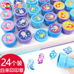 Adorable round Childrens Stamp Eco-Friendly Washable Prizes for Boys And Girls Kindergarten Rewards Car Animal Designs