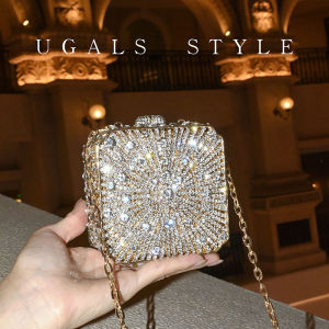 UGALS | Vintage Floral Embroidered Handbag with Rhinestones