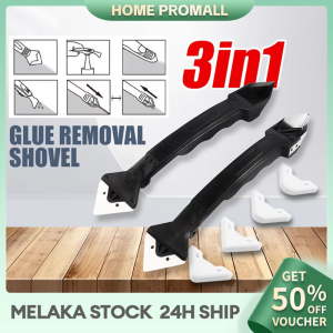 3-In-1 Silicone Scraper Caulking Tool Rubber Shovel Home Floor Cleaning Sealant Remover Angle Seam Shovels 金属铲胶器