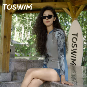 TOSWIM Conservative plus Size Womens One Piece Swimsuit Long Sleeve Separate Design Body Shaping Ideal for plus Size Women