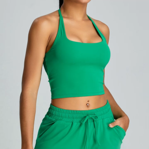 Spring and summer new halter-neck yoga vest womens halter beautiful back sports underwear slimming quick-drying yoga wear bra  TM0175-A