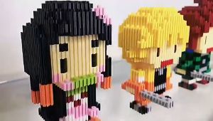 Mainan Bricks Balok Susun 3D Puzzle Nano Block Demon Slayer Tanjiro Nezuko Rengoku Zenitsu