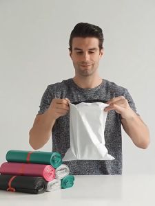 SJPACK ถุงโพลีเมล์สีขาวถุงบรรจุภัณฑ์กาวตนเองแข็งแรงทนทานเขียนได้ขนาด 23x30 มม (แพ็ค 100 ชิ้น)