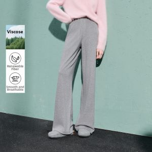 3COLOUR·S | Elastic Waist Loose High-Waisted Wide-Leg Trousers