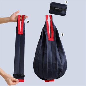 Túi Mua Sắm Bằng Nylon Có Thể Gập Lại Nhẹ Có Thể Tái Sử Dụng Túi Đựng Đồ Tạp Hóa Di Động Cho Thực Phẩm Nhà Bếp Túi Đeo Vai Dày