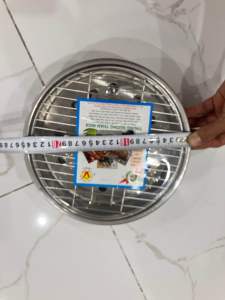 Lò nướng than inox xịn tròn và chữ nhật chân thấp dày dặn nướng siêu nhanh nhiều kích thước gồm vỉ và khay an toàn tiện lợi cơ động cao hợp BBQ ngoài trời.