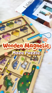 Boo&Bub Wooden Magnetic Animal Maze Puzzle | Dinosaur Kid Montessori Early Learning Educational Toys