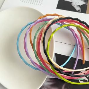 Gratis Ongkir - Bando Elegant Glossy Zigzag / Bando Polos Zigzag Candy / Bando Rainbow Glossy