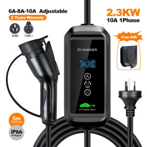 Sạc Xe Điện Di Động GOODCELL 2.3kw Có Thể Điều Chỉnh Sử Dụng Tại Nhà Dành Cho Xe Điện Phích Cắm AU NZ 6/8/10A Chống Nước IP66