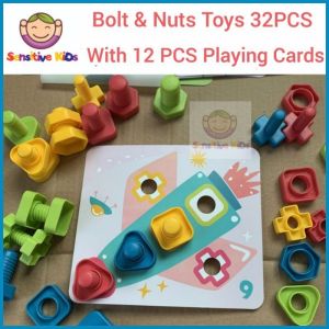 Bolt and Nut Toys Montesorri Srew Set Fine Motor Skill Play For Occupational Therapy