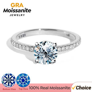 GRA Luxury 1-5ct Moissanite Diamond Rings for Women Big Solitaire Wedding Genuine Real 925 Sterling Silver Luxury Designer Jewel