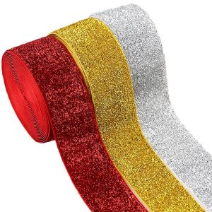 ริบบิ้นอุปกรณ์ตัดเย็บเสื้อผ้าเคลือบผง40มม. 5หลา/แพ็คของขวัญโชคเกอร์คอผ้ากำมะหยี่ปาร์ตี้วันหยุดงาน DIY