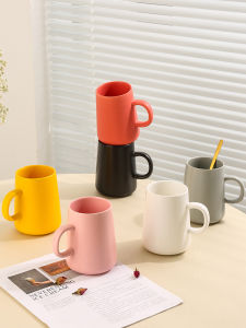 Cốc Cà Phê Bằng Gốm Sứ Dung Tích Lớn Có Ống Hút Đơn Giản Cho Văn Phòng Và Gia Đình Cốc Đựng Sữa Cốc Đựng Nước Có Nắp