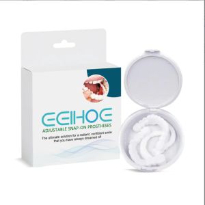 EELHOE Adjustable Denture Teeth Set Perfect Fit Teeth Snap On Silicone Portable Denture Braces Decorate Gaps Smile Veneers Mouthguard Adjustable Buckle Denture Set Comfortable Veneer Denture For Both Men And Women Dental Decoration