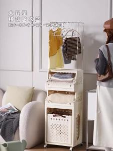 QIANQIN | Attractive Large Capacity Laundry Basket with Wheels and Hanger