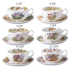Noritake Zewu Ghibli Totoro Miyazaki Cat Dragon Red Tea Coffee Cup Plate Gift Box Japanese Style Bone China Dining Utensils