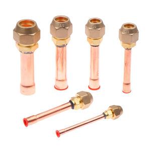 1PC Home Air Conditioning Copper Pipe With Forged Brass SAE 1/4 3/8 5/8 1/2 3/4 Threaded Connector Fitting Adapter -20 To 120℃