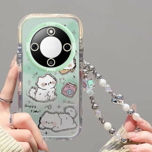 Honor X70 Series Cute Cartoon Dog Full Cover Shockproof Phone Case Creative Mirror Stand Female Version Soft Silicone Protective Shell
