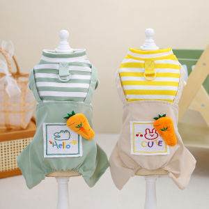 DY yêu thú cưng dễ thương mùa xuân và mùa hè quần áo nhà 3D cà rốt bốn chân trang phục thông gió với khóa kéo