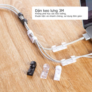 VỈ 20C KEO 3M MỚI Nẹp Cố Định Dây Điện Kẹp Giữ Cáp Sạc Nẹp Dây Điện Chống Rối -Randy888
