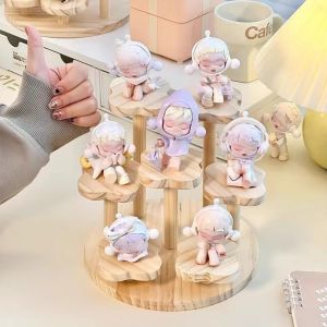 Wooden Ladder Display Riser Shelf Figure Display Cabinet Cute Dolls Storage Box Makeup Organizer for Perfume