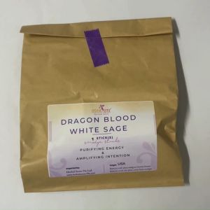 SI Dragon Blood White Sage Cleanse Heal and Protect - 100% Pure and Natural - Smudge with Dragon's Blood Resin - Purify Negative Energy and Promote Healing