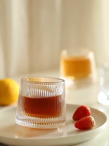 TKB512/TKB512B Whiskey Glass 190ml 6PCS vertical stripe and bubble design