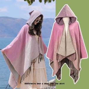 MIND BOY | Red Hooded Travel Poncho Cape