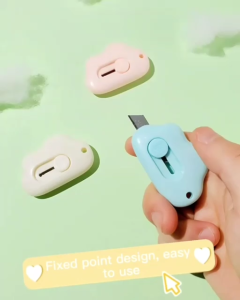CUTTER MINI MOTIF AWAN SERBAGUNA PEMOTONG KERTAS MINI PORTABLE TRAVEL CUTTER