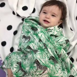 HappyFlute 1PC 100x100cm Muslin Baby Blanket Soft Cotton Swaddle Wrap Comfortable Blanket for Babies