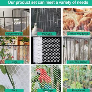 【24 hours delivery】Plastic Chicken Wire Mesh Poultry Fence Hexagonal Fencing Floral Netting for Gardening Isolation Equipment 40x300cm