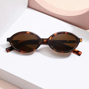 Women Oval Retro Glasses Y2K Leopard Small Frame Glasses New Fashion Simple Vintage Female Girls Eyewear Decorative Eyeglasses