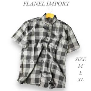 Kemeja Flanel Import Lengan Pendek Premium Qualiti Model Kekinian Distro Size M-L-XLJahitan RapihBahan Halus