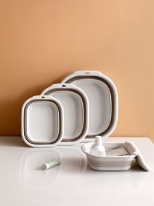 Foldable Portable Laundry Basin for Students Dormitory Travel Face Washing Basin Plastic Rectangular Shape Japanese Imported