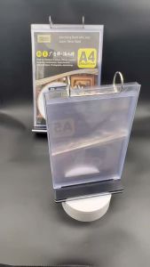 A4/A5 Acrylic Menu Display Stand Transparent Turning Page Menu Display Board For Shop Restaurant