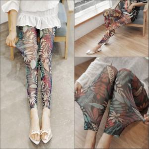 Slim Fit Women's Leggings: Perfect Summer Wearable Printed Elastic Long Pants