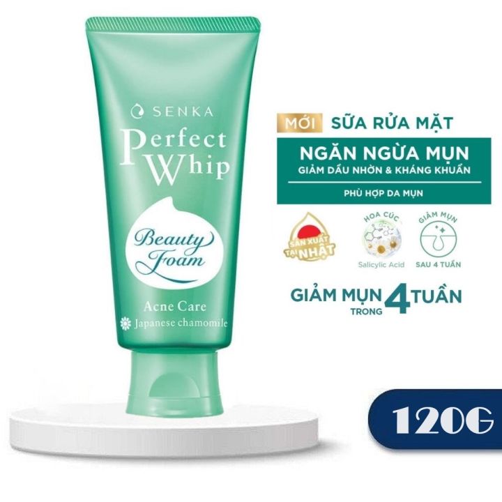 Sữa Rửa Mặt Senka Beauty Foam Acne Care 120g Từ Cúc La Mã Ngừa Mụn ...