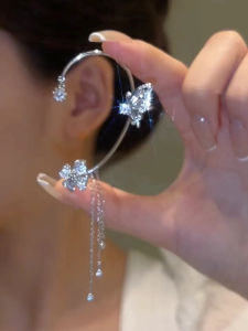 French Design Butterfly Ear Cuffs No Piercing Women Elegant High End Minimalist Cold Style Butterfly Ear Cuff Earrings