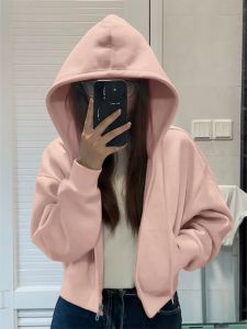 SUSHOUWANGE | Zippered Fleece Hooded Casual Sweater Heavy