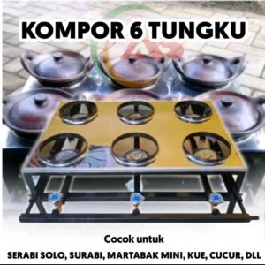 Kompor Surabi Solo / Martabak mini 6 tungku 3 kran dan 6 kran