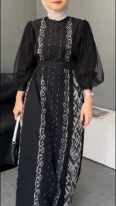 BAJU TENUN COUPE NEW PADMA BLACK DRESS DAN KEMEJA BAJU KONDANGAN