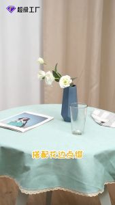 Khăn Trải Bàn Vải Cotton Màu Vàng Cao Cấp Công Nghệ Phủ TPU Chống Thấm Dầu Chống Thấm Nước - 0050