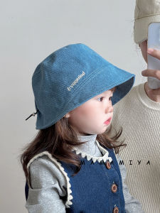 Baby Bucket Hat Spring Autumn Denim Korean Style Childrens Fishing Cap Sunscreen Wide Brim Casual Adjustable Breathable
