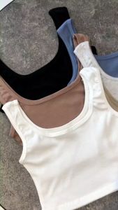 Lotus Clothing Cersei Tanktop Korean Ribbed Knit Square Crop Top Summer Casual Atasan Basic Wanita